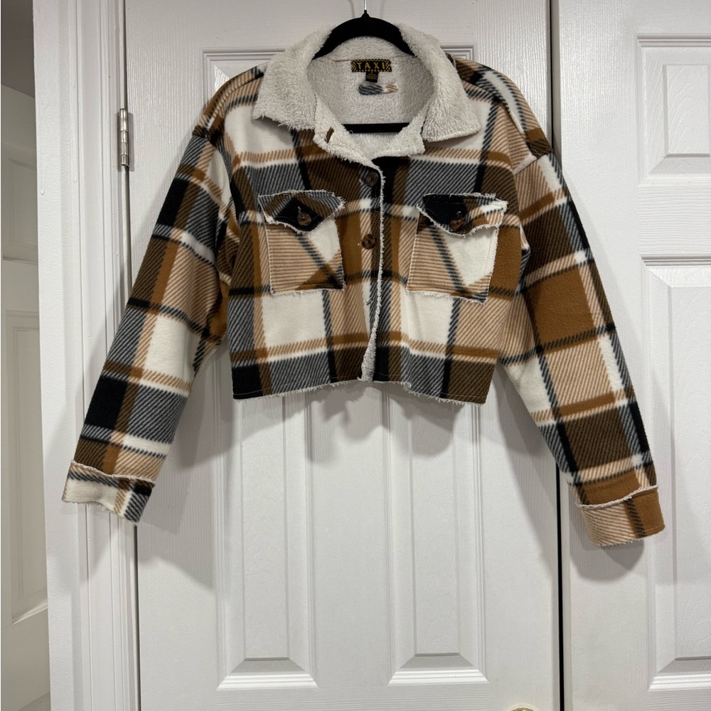 Plaid Bomber Jacket with Sherpa Collar
